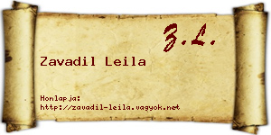 Zavadil Leila névjegykártya